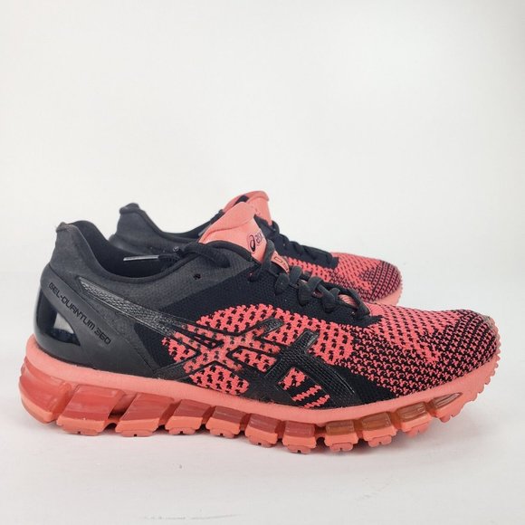 Asics GEL-QUANTUM 360 Knit Peach Red Black Women Size 6.5 Running Shoe T778N - Picture 4 of 16